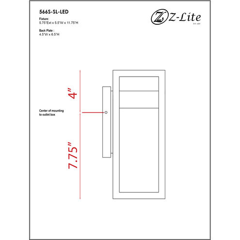 Luttrel LED 11.75 inch Silver Outdoor Wall Light