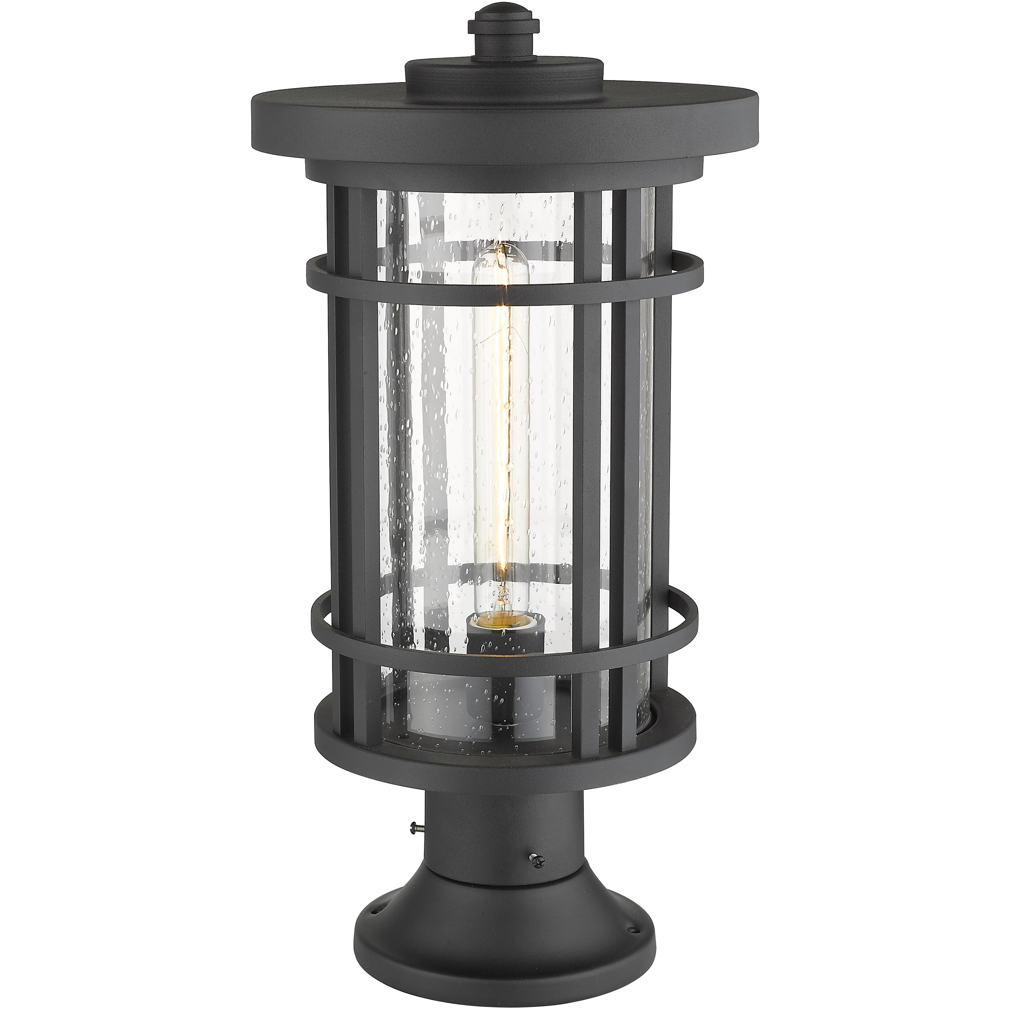 Jordan 1 Light 19.75 inch Black Outdoor Pier Mounted Fixture