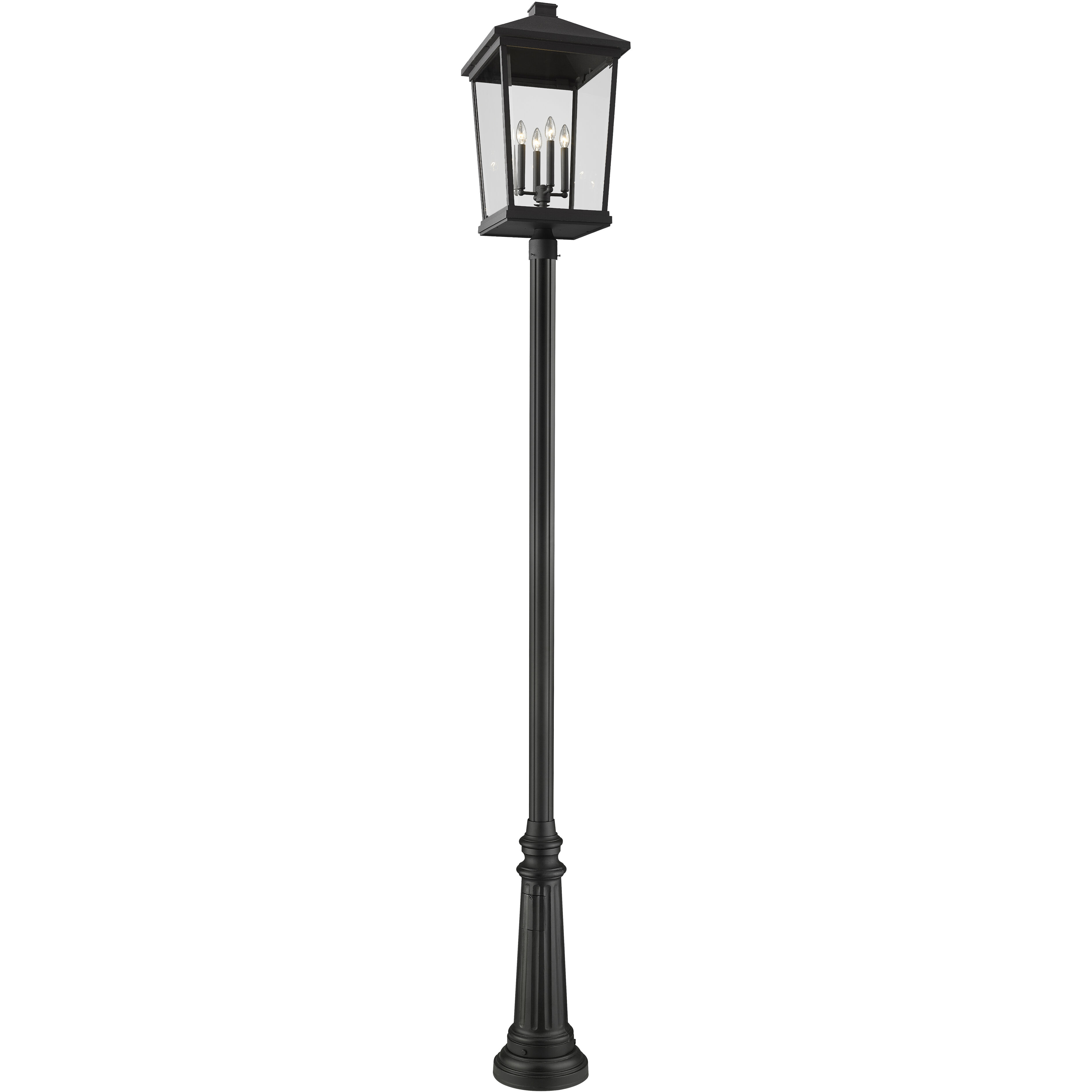Beacon 4 Light 125.5 inch Black Outdoor Post Mounted Fixture