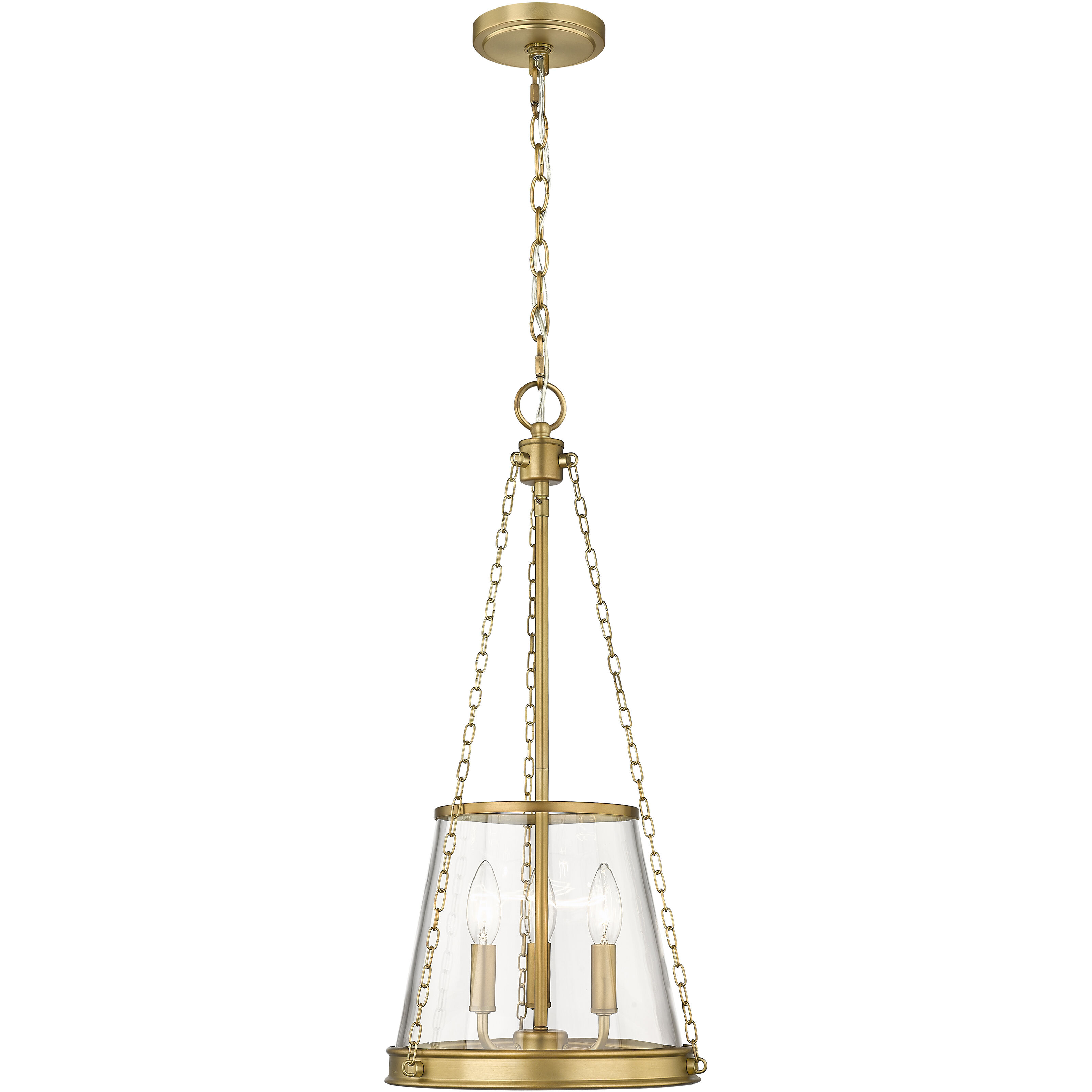 Z Lite 341P12 RB Prescott 3 Light 12 inch Rubbed Brass Pendant Ceiling Light in Rubbed Bronze