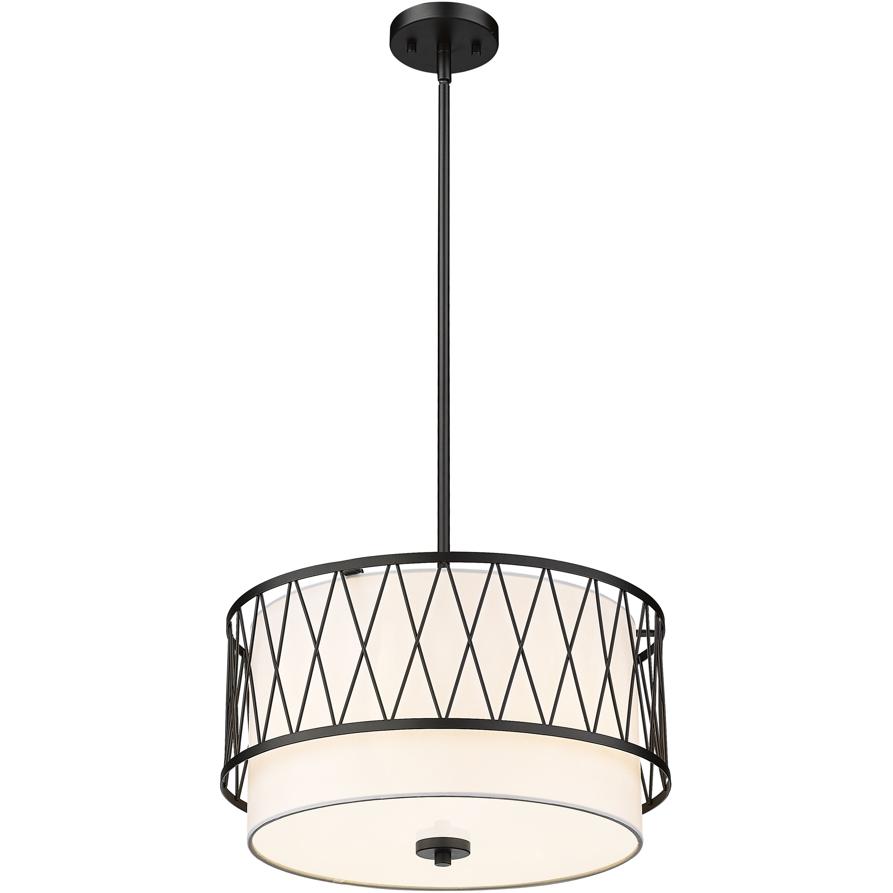 Dalton 3 Light 17 inch Matte Black Pendant Ceiling Light