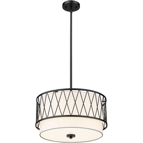 Dalton 3 Light 17 inch Matte Black Pendant Ceiling Light