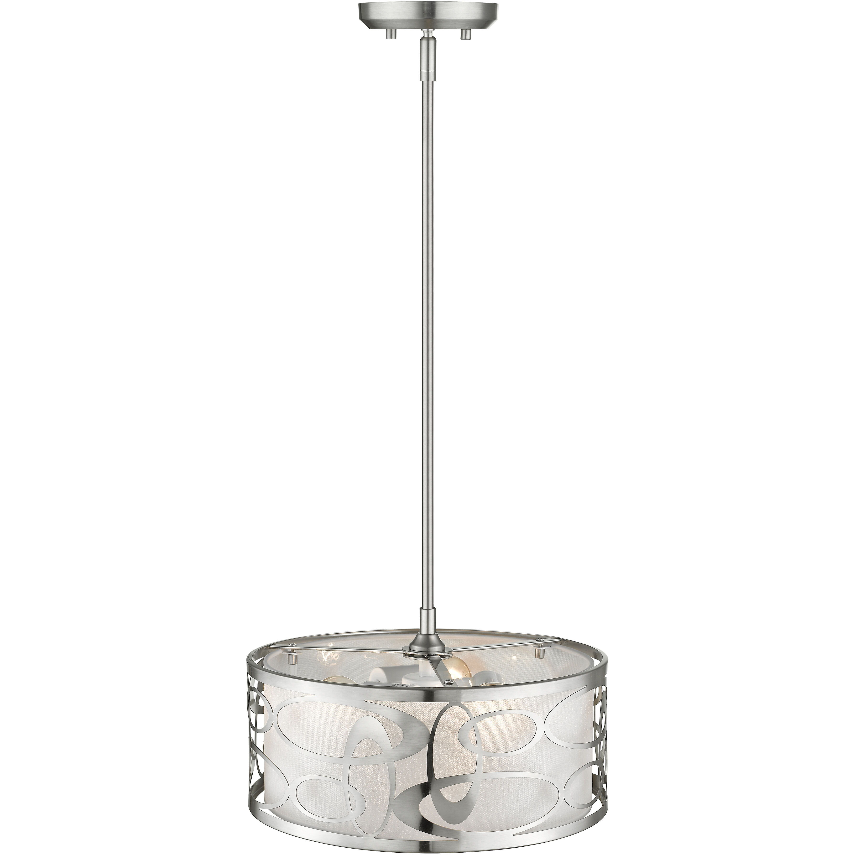 Opal 3 Light 14 inch Brushed Nickel Pendant Ceiling Light