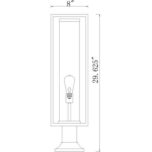 Dunbroch 1 Light 29.75 inch Black Outdoor Pier Mounted Fixture