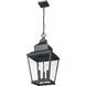 Raphael 3 Light 12 inch Sand Black Outdoor Chain Mount Ceiling Fixture in Soft Sand Black