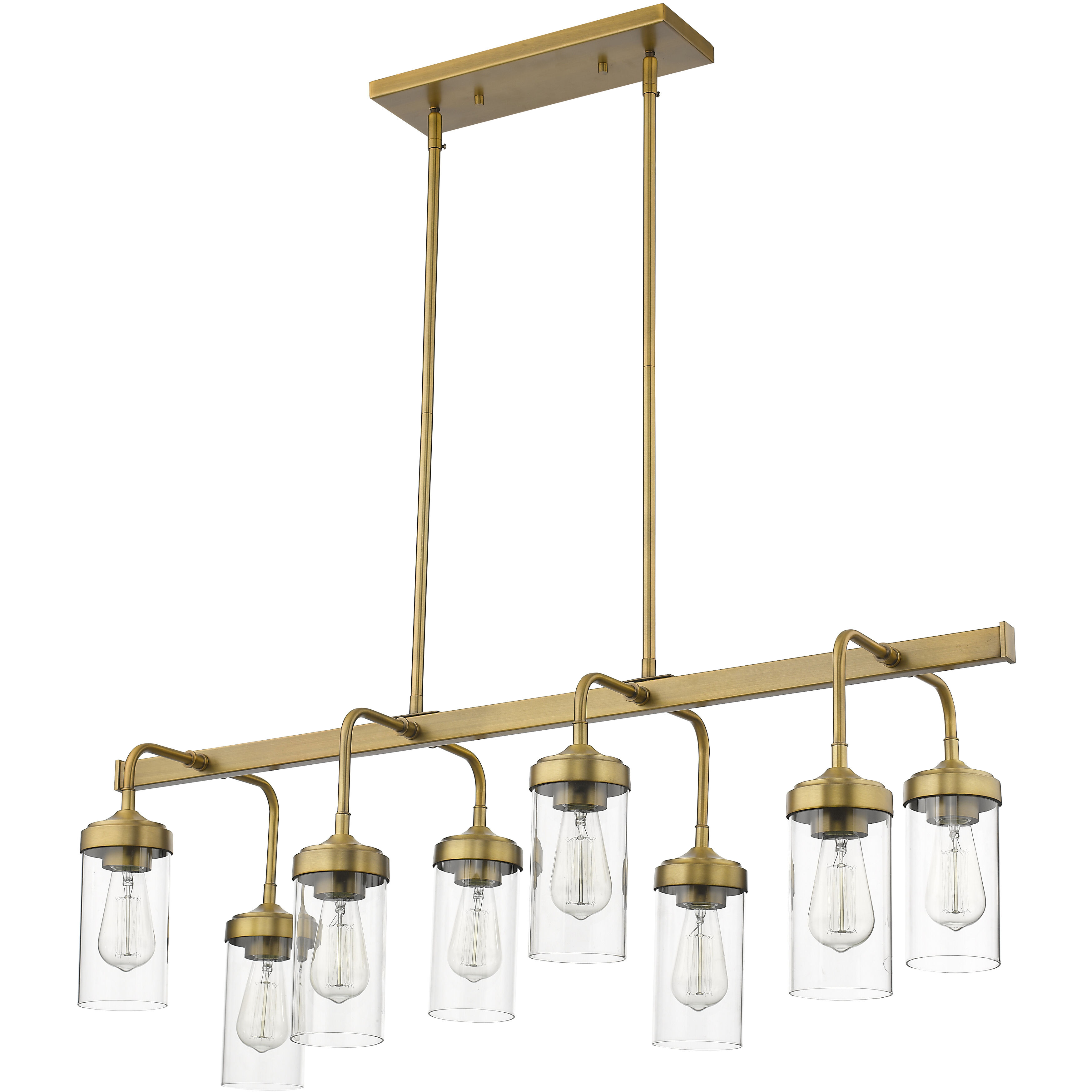 Calliope 8 Light 40 inch Foundry Brass Linear Chandelier Ceiling Light