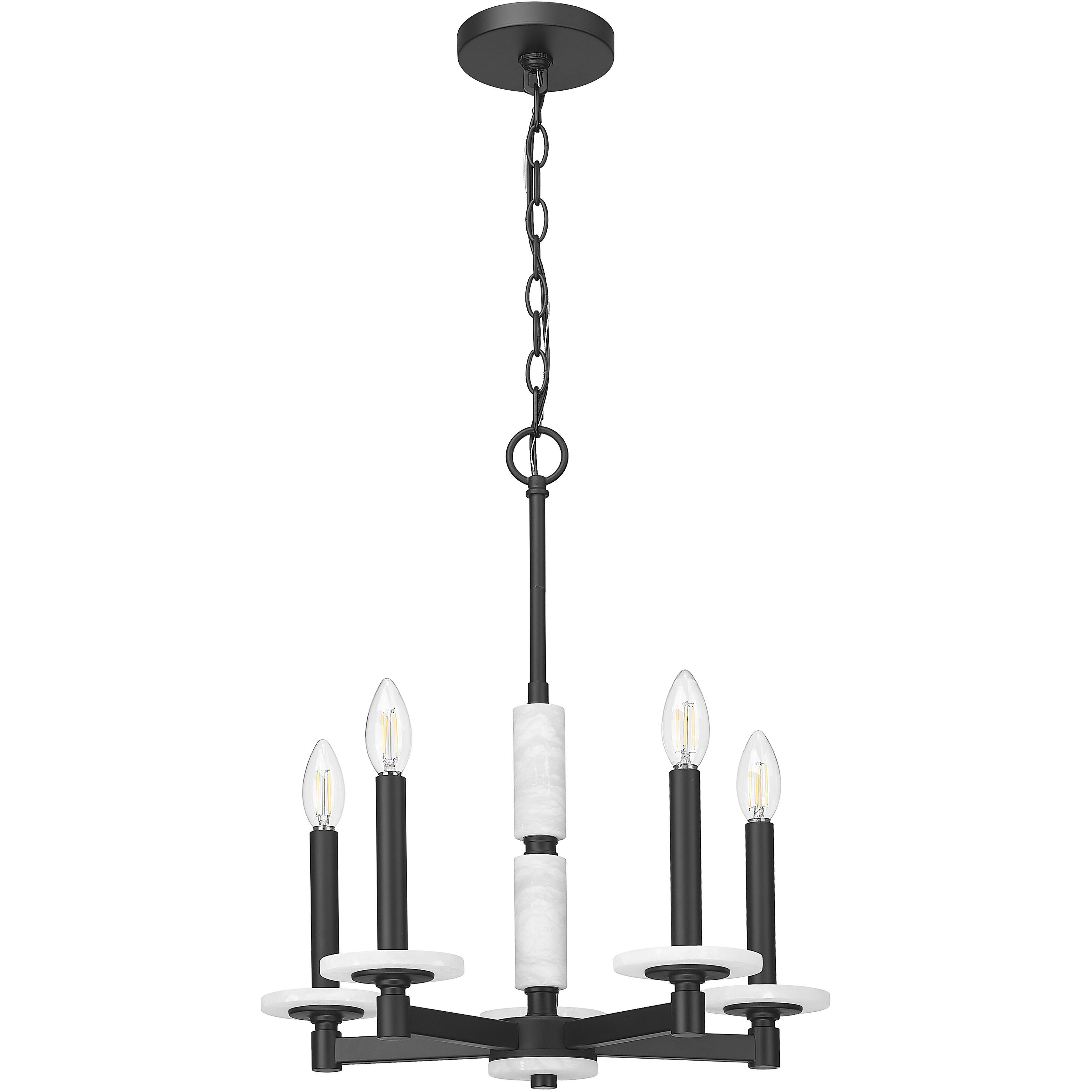 Kaden 5 Light 18 inch Matte Black Chandelier Ceiling Light