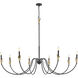 Claudelle 8 Light 65 inch Matte Black and Modern Gold Chandelier Ceiling Light