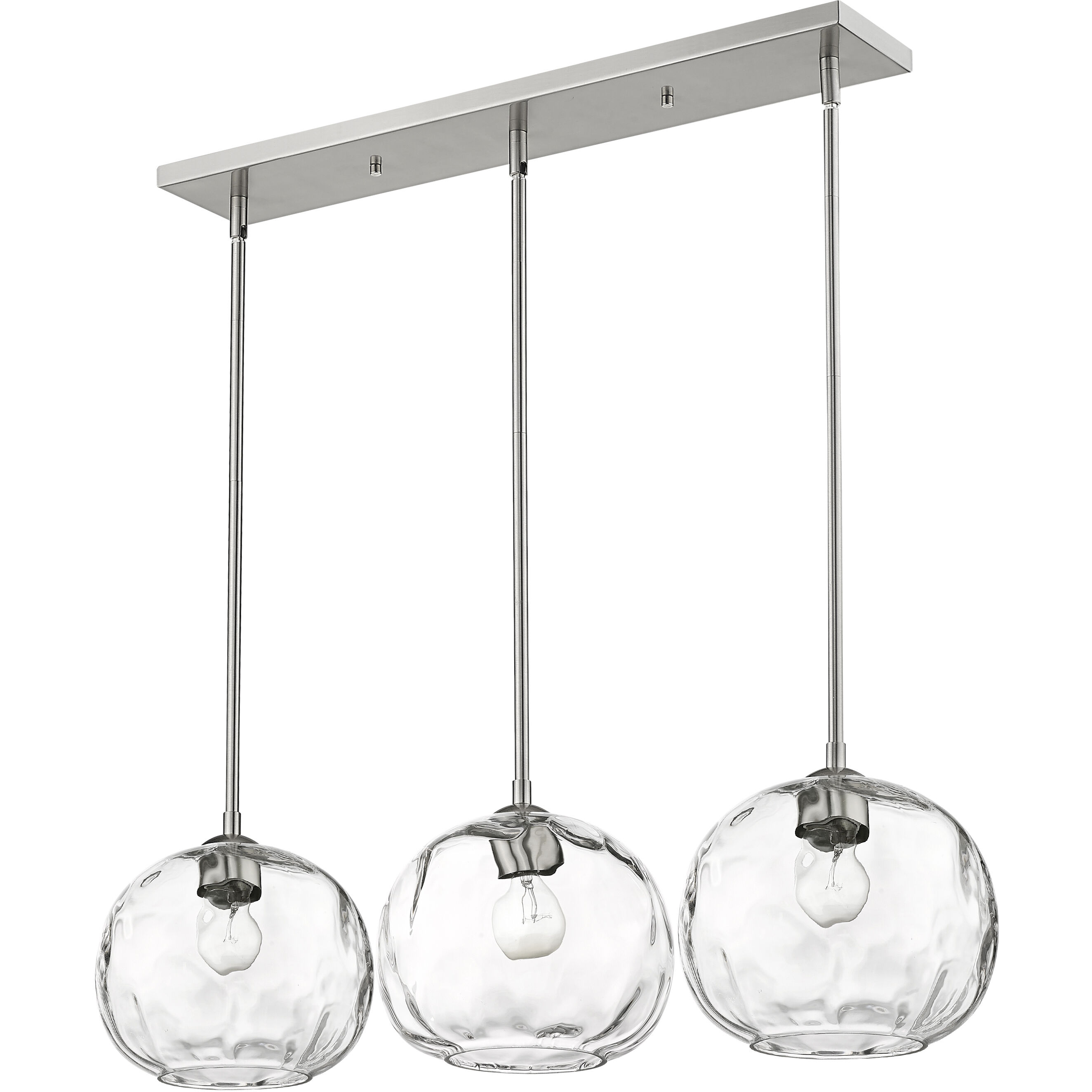 Chloe 3 Light 36 inch Brushed Nickel Linear Chandelier Ceiling Light