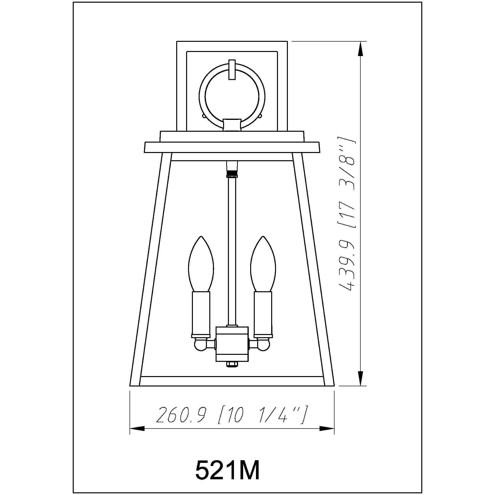 Broughton 2 Light 17.5 inch Black Outdoor Wall Light