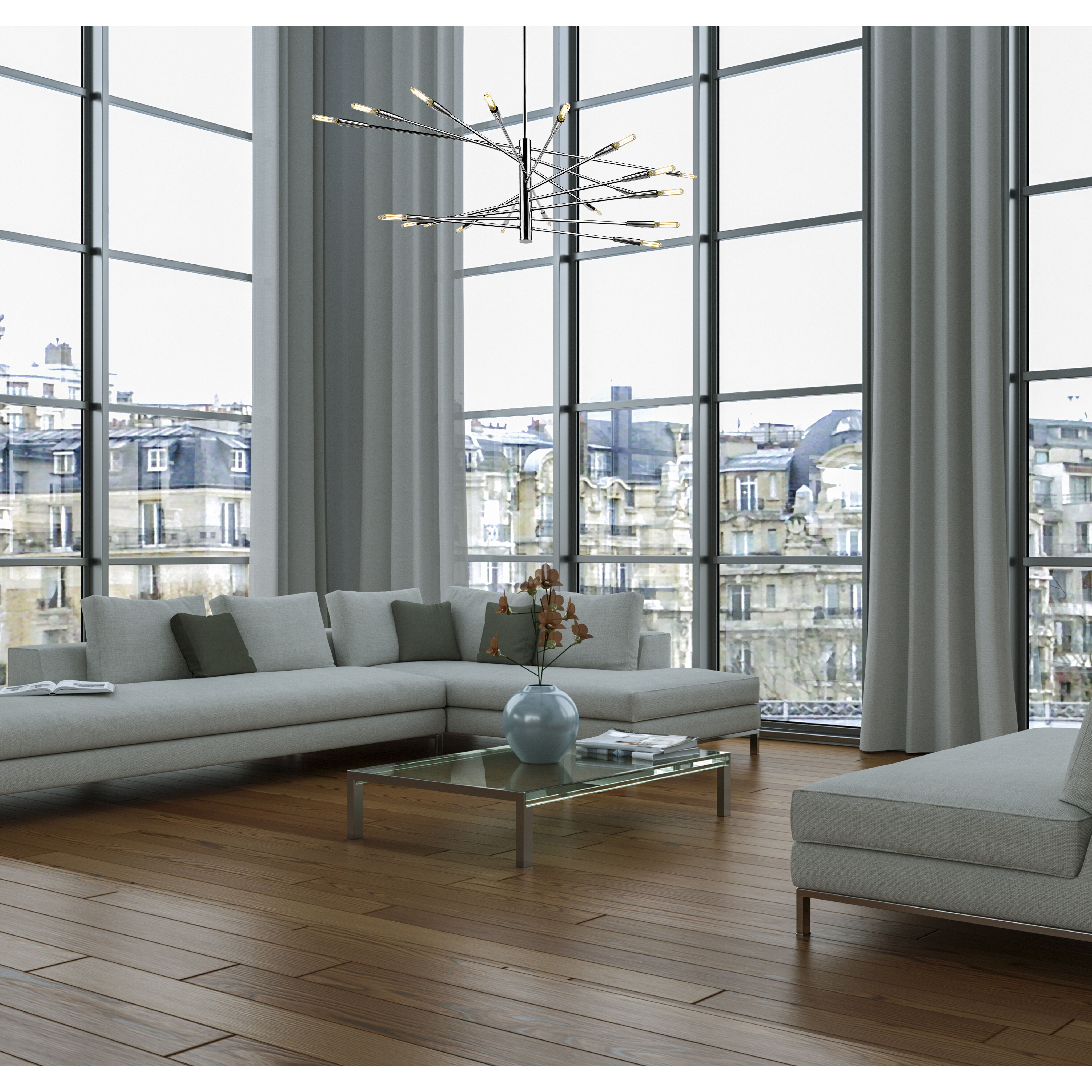 Ascension 20 Light 47.5 inch Chrome Chandelier Ceiling Light