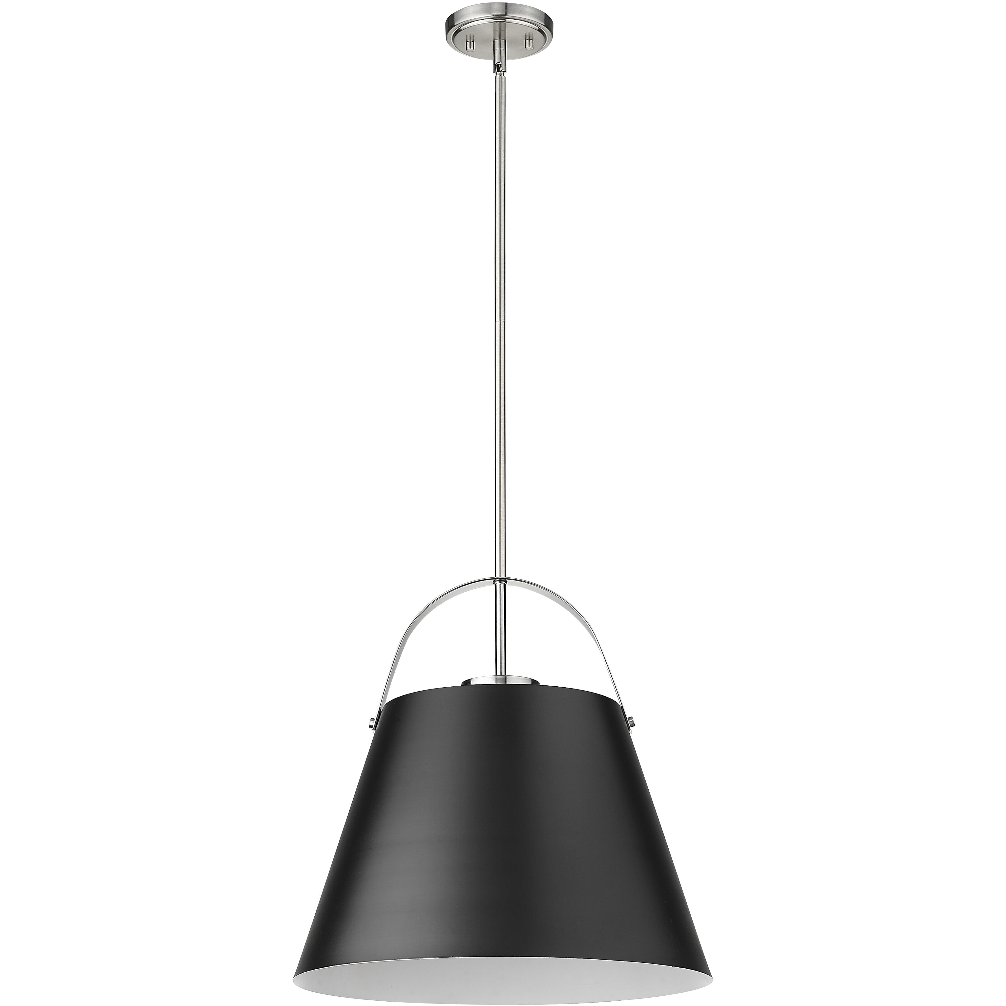 Z-Studio 1 Light 18 inch Matte Black and Brushed Nickel Pendant Ceiling Light