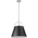 Z-Studio 1 Light 18 inch Matte Black and Brushed Nickel Pendant Ceiling Light