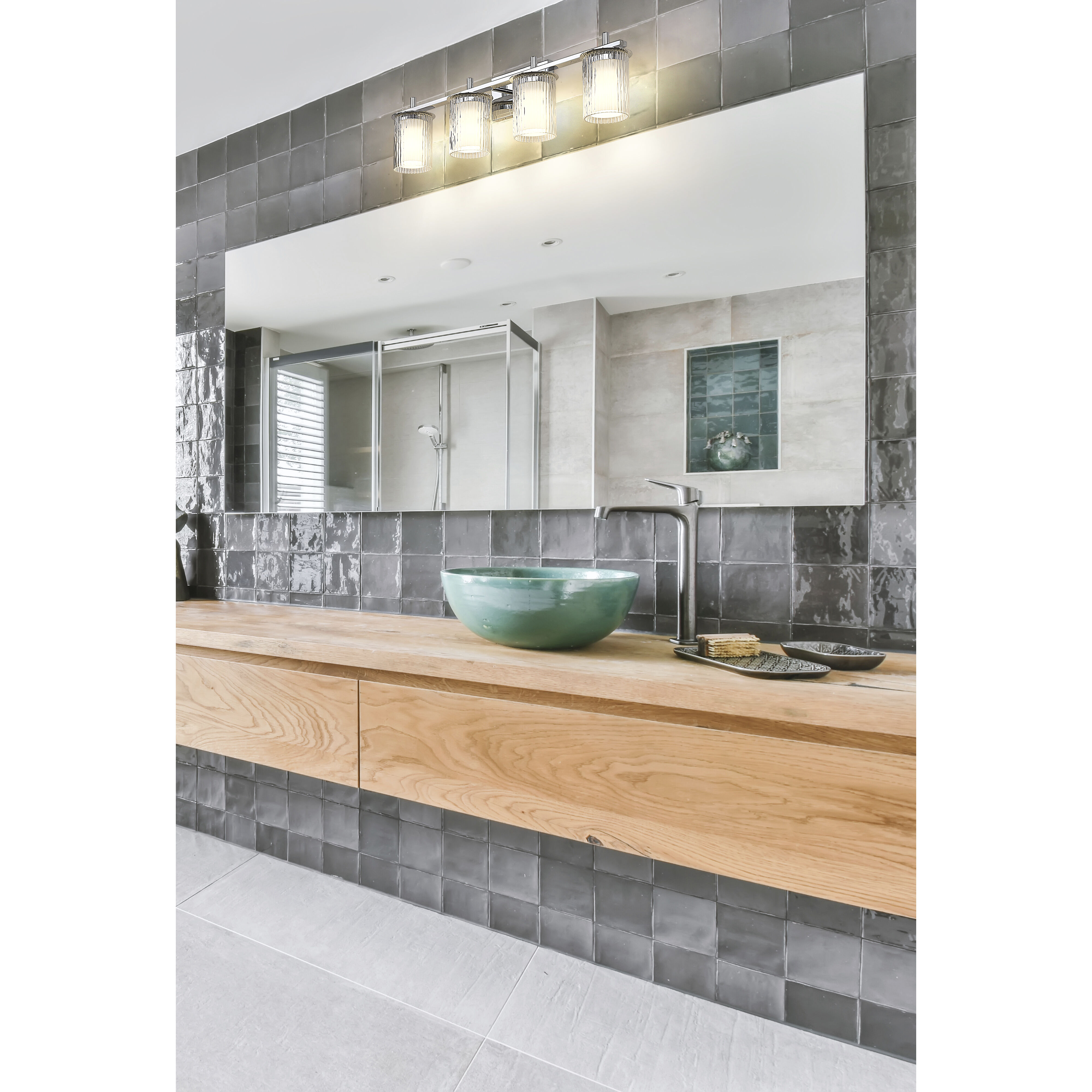 Grayson 4 Light 31 inch Chrome Vanity Wall Light