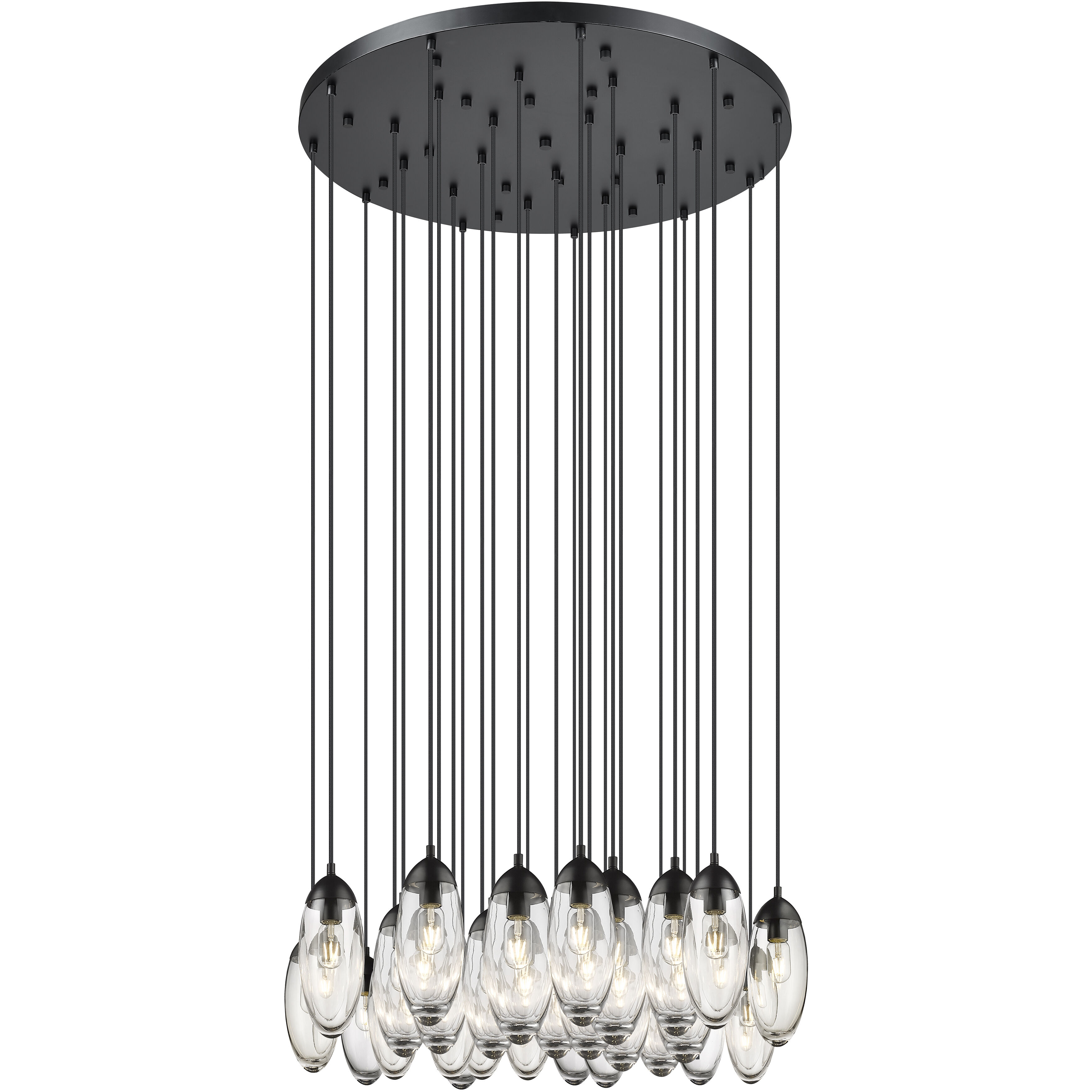 Arden 27 Light 36 inch Matte Black Chandelier Ceiling Light