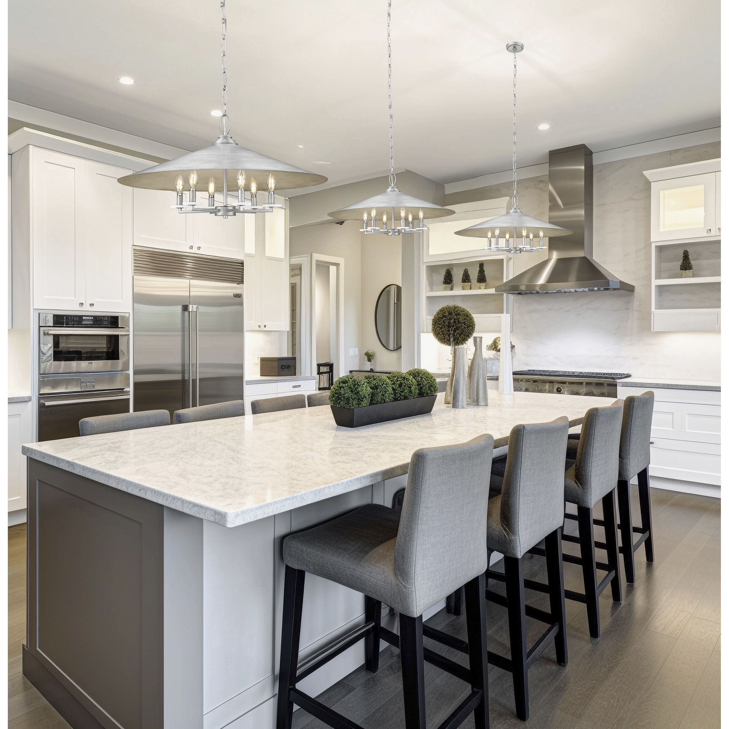 Rialto 6 Light 32 inch Signature Pewter Pendant Ceiling Light