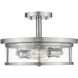 Savannah 2 Light 13.75 inch Brushed Nickel Semi Flush Mount Ceiling Light