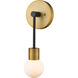 Neutra 1 Light 6 inch Matte Black/Foundry Brass Wall Sconce Wall Light