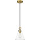 Harper 1 Light 8 inch Rubbed Brass Pendant Ceiling Light