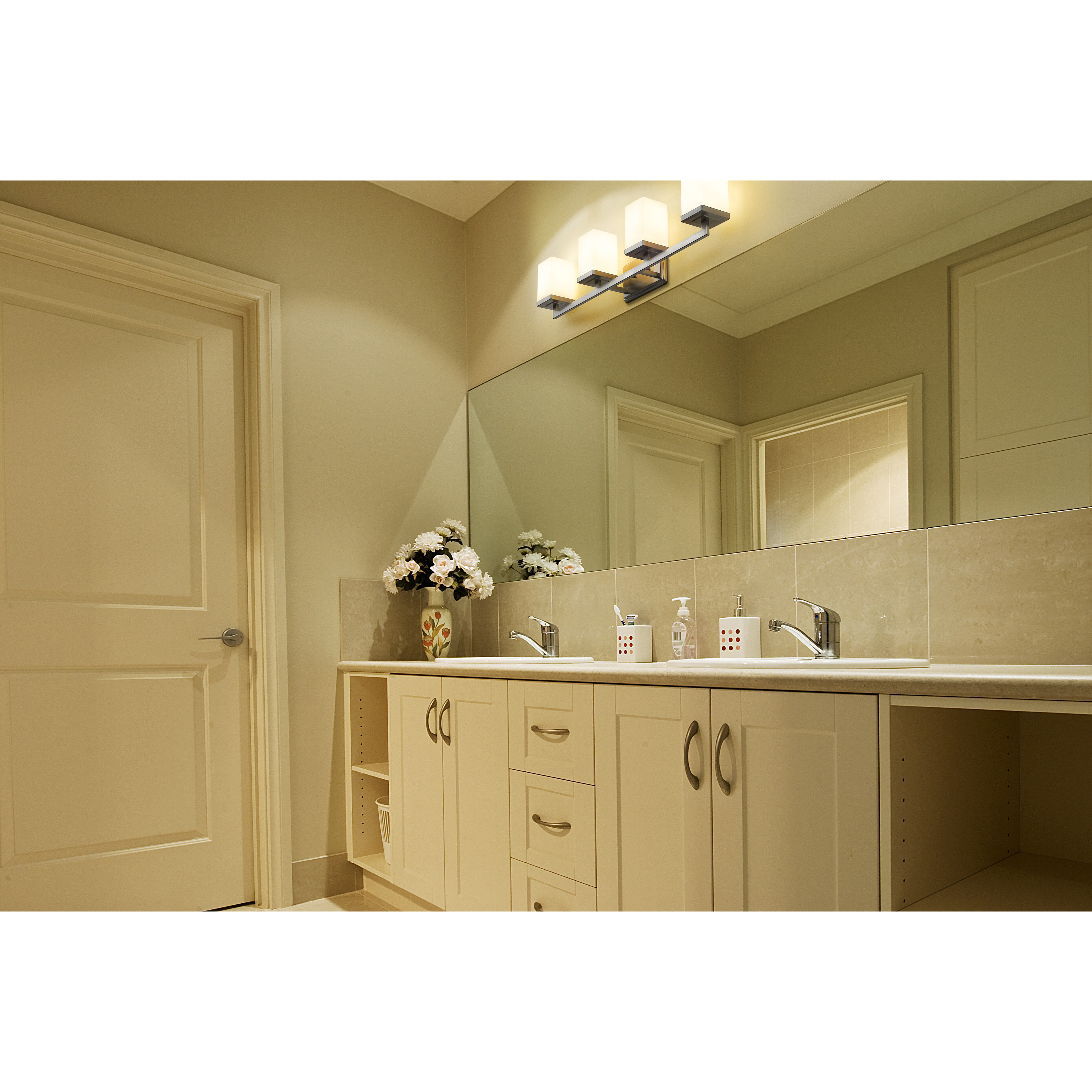 Tidal 4 Light 33.25 inch Brushed Nickel Vanity Wall Light