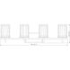 Grayson 4 Light 31 inch Modern Gold Vanity Wall Light