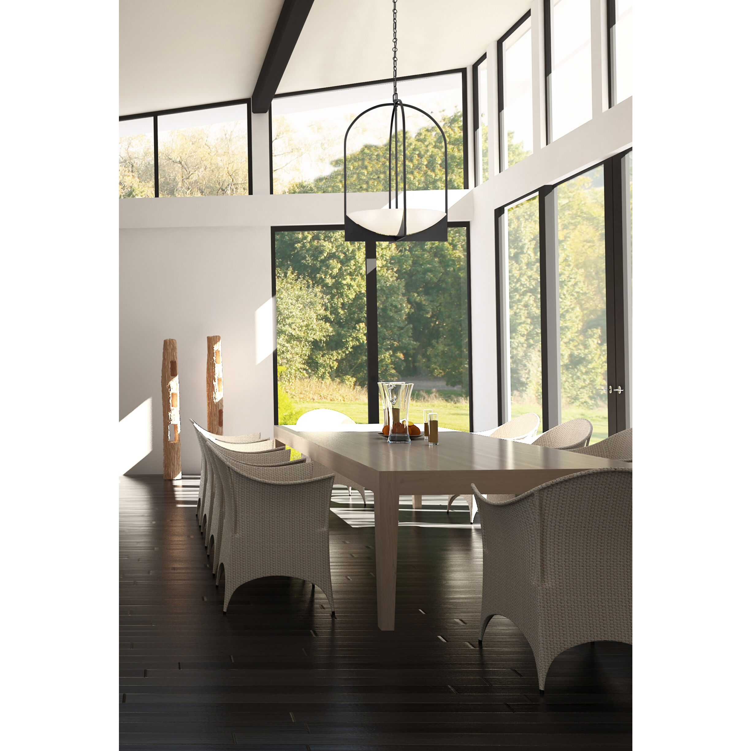 Devon 6 Light 24 inch Matte Black Chandelier Ceiling Light