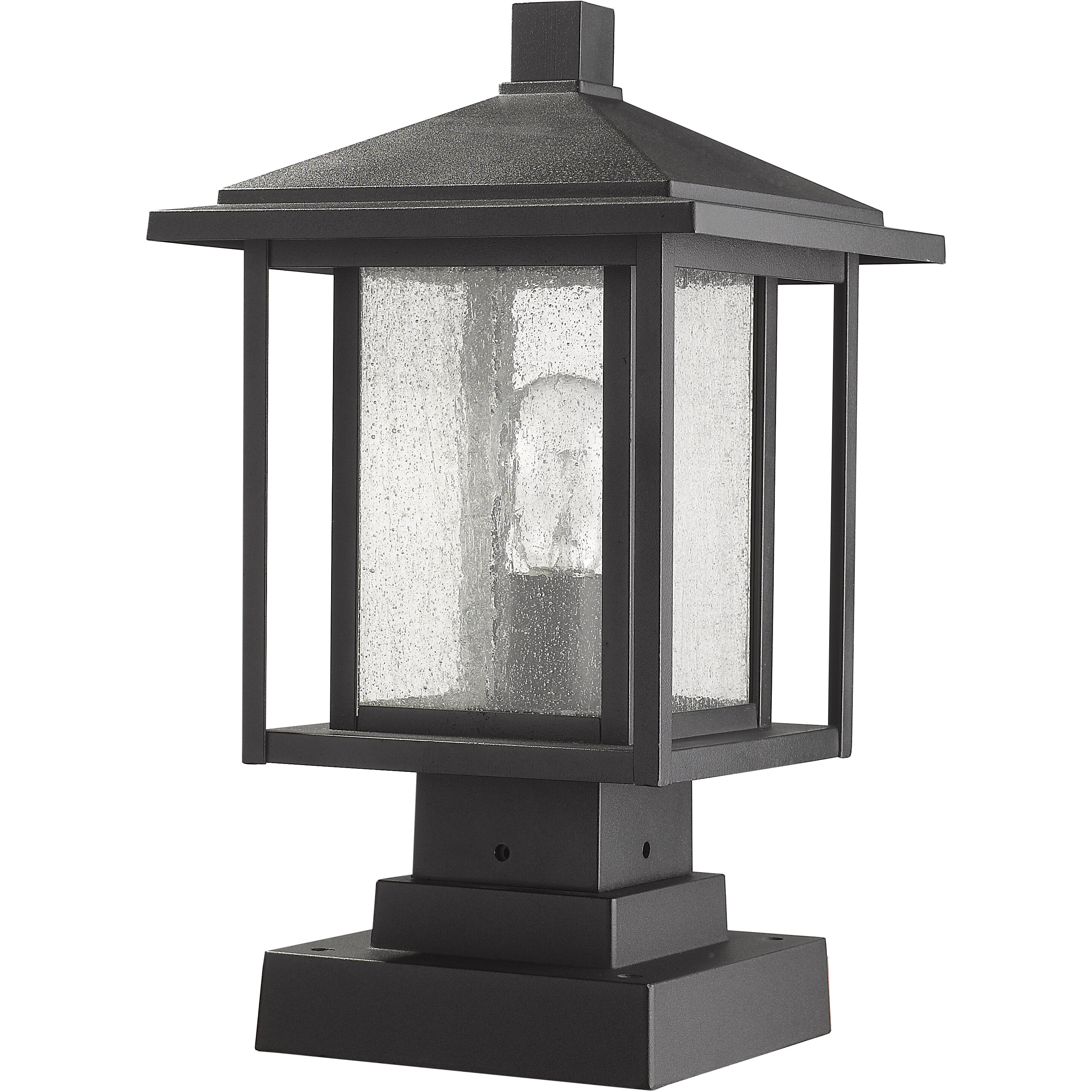 Aspen 1 Light 16 inch Black Outdoor Pier Mounted Fixture