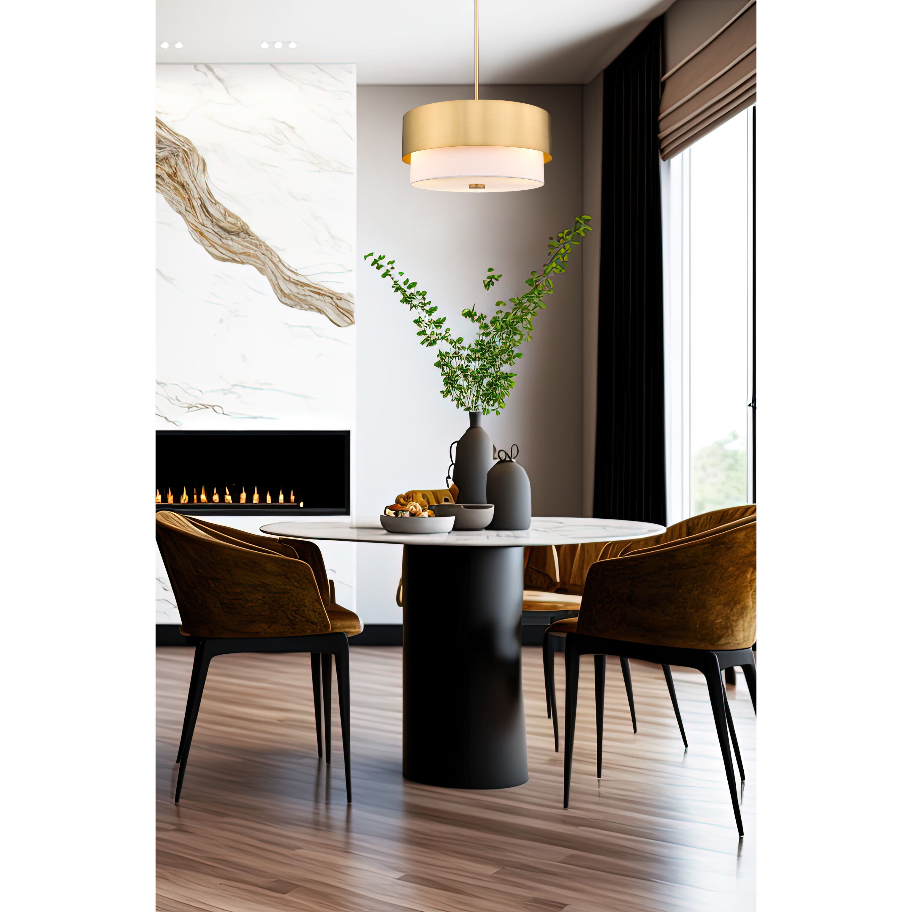 Counterpoint 3 Light 18 inch Modern Gold Pendant Ceiling Light