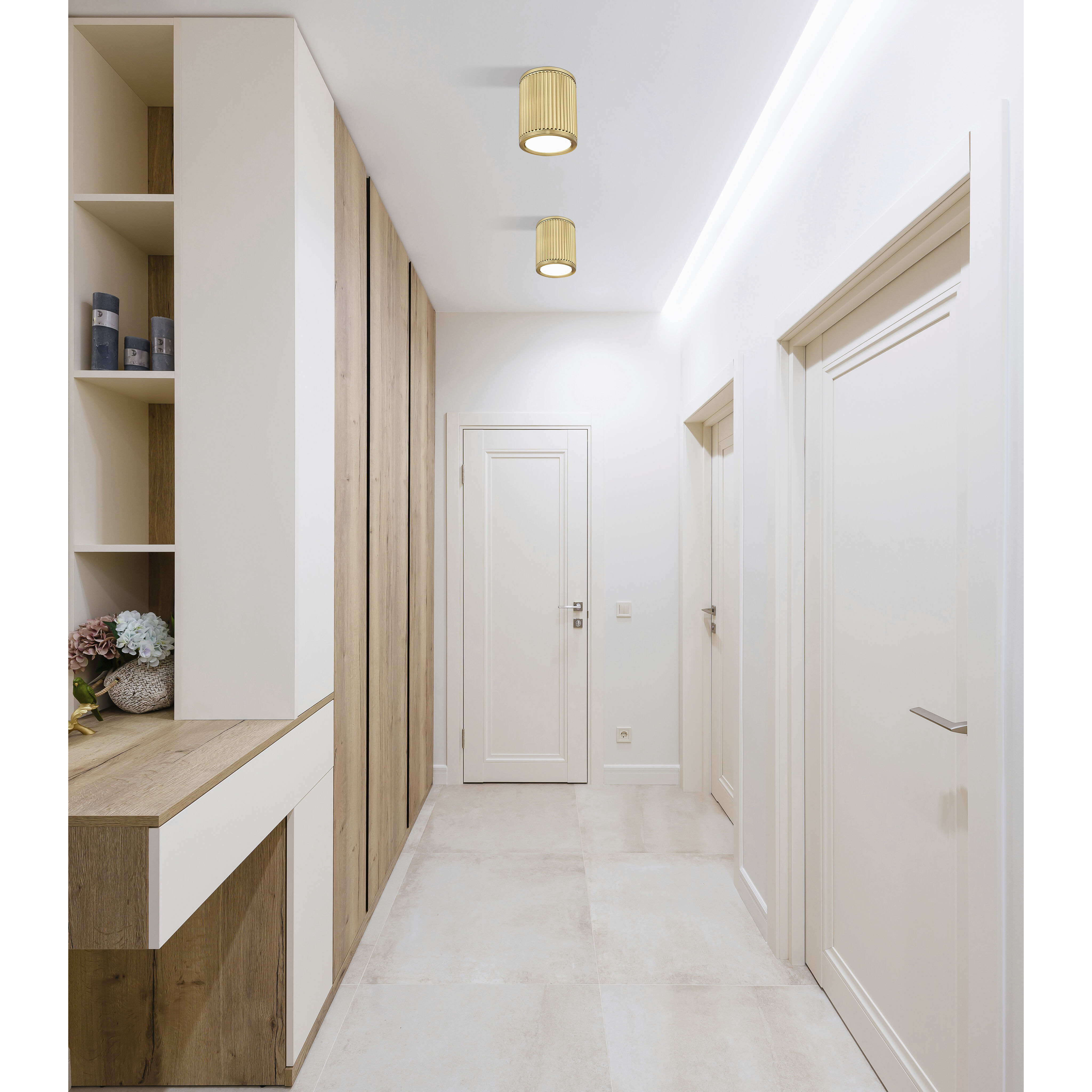 Stari LED 6.25 inch Modern Gold Flush Mount Ceiling Light