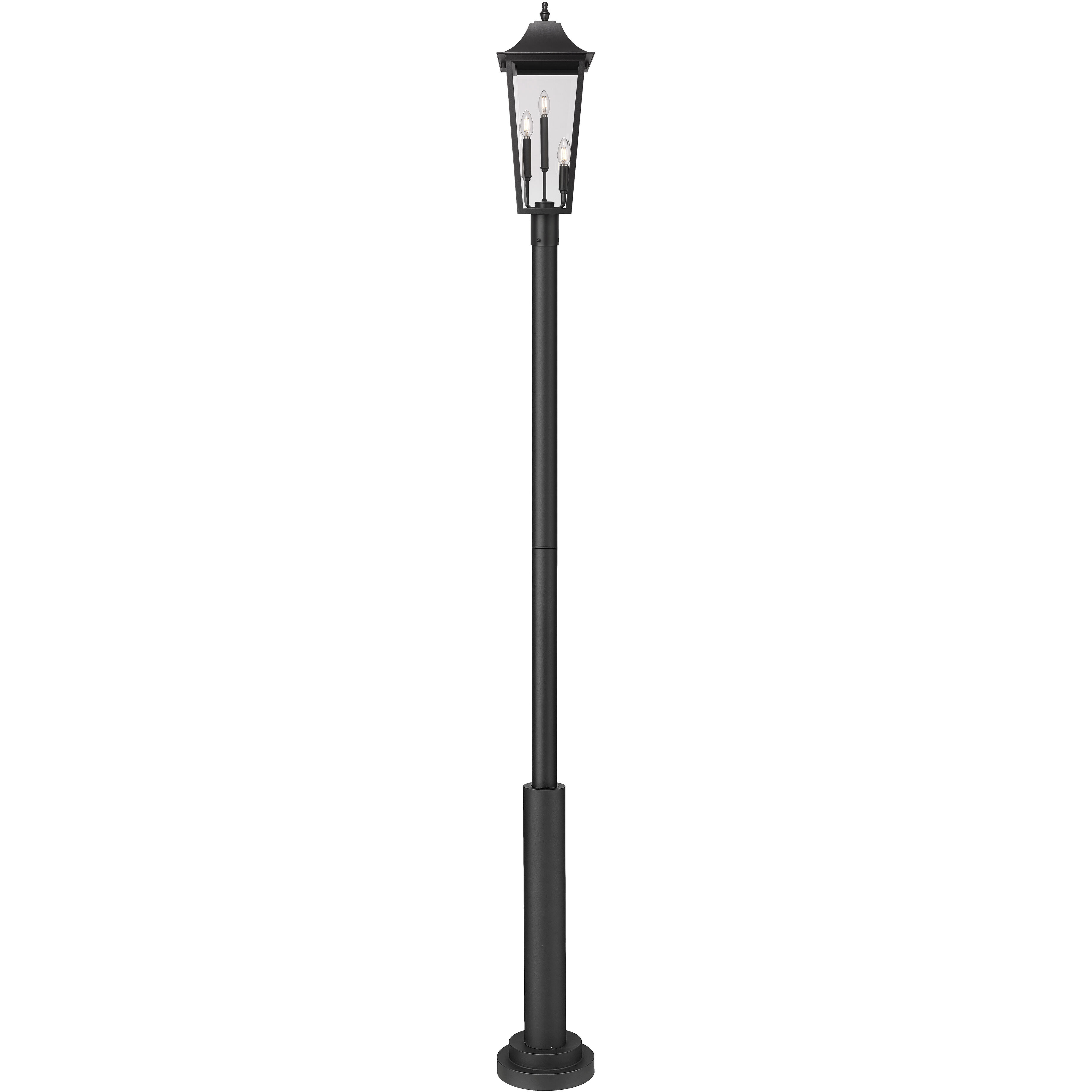 Gannon 3 Light 121.5 inch Black Outdoor Post Mounted Fixture