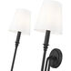 Jisele 2 Light 20 inch Matte Black Wall Sconce Wall Light