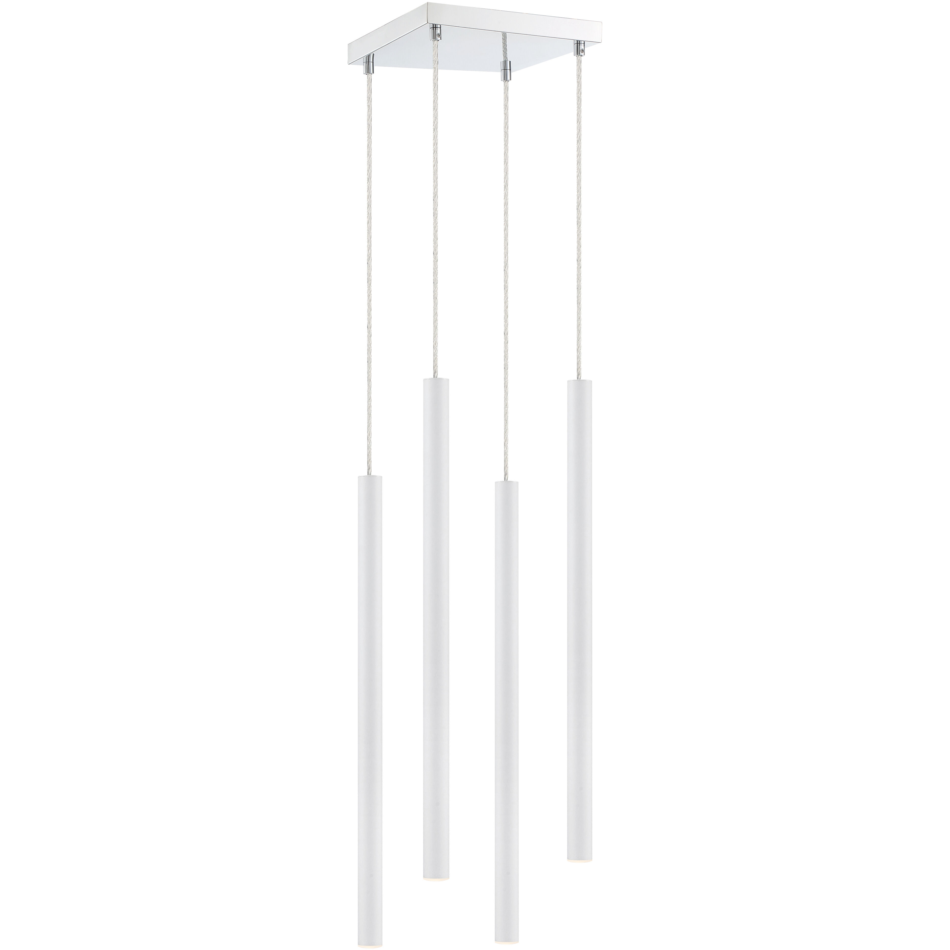 Forest LED 9.5 inch Chrome Chandelier Ceiling Light in Matte White Steel