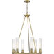 Beau 6 Light 26 inch Rubbed Brass Chandelier Ceiling Light