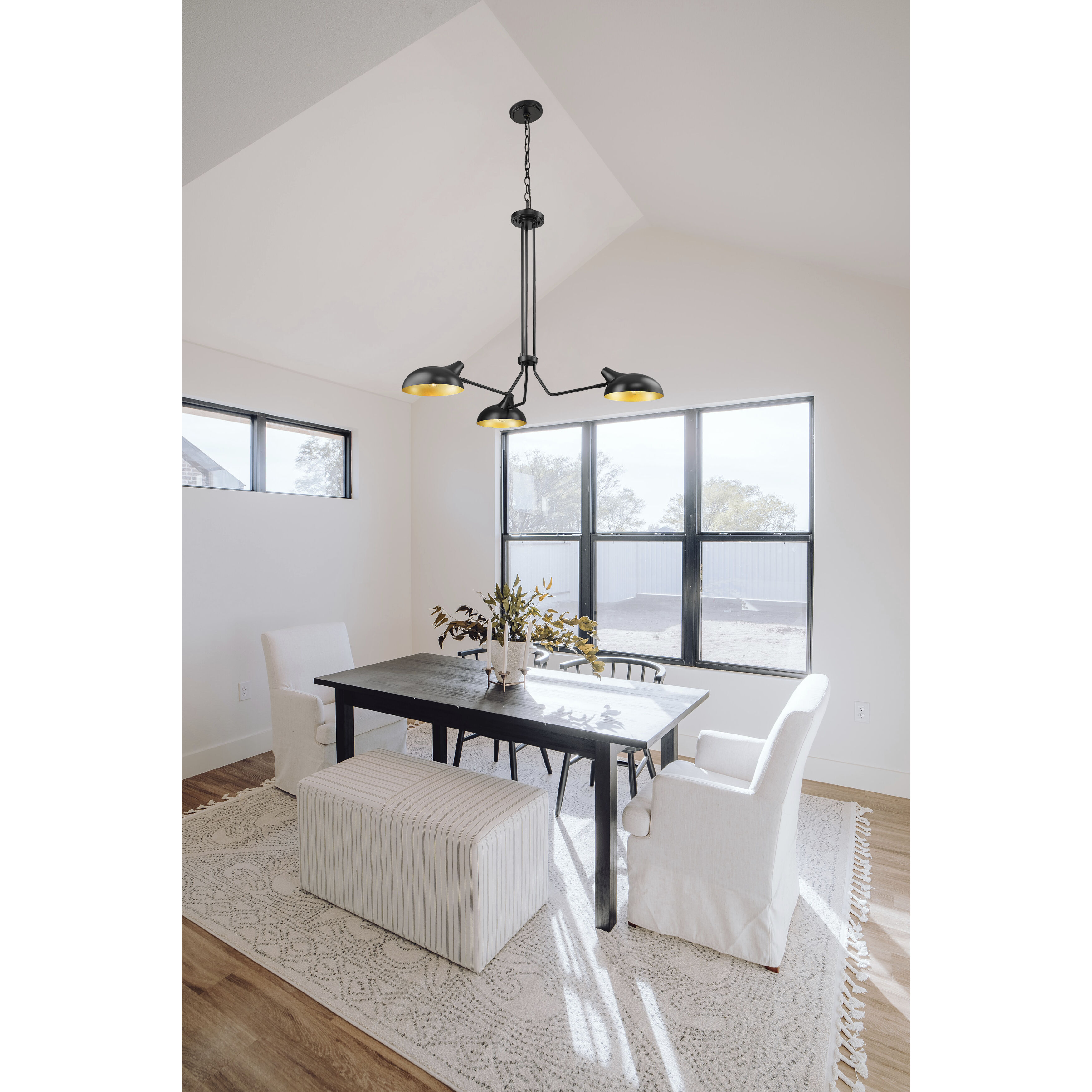 Bellamy 3 Light 46 inch Matte Black Chandelier Ceiling Light