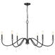 Toussant 6 Light 45 inch Matte Black Chandelier Ceiling Light