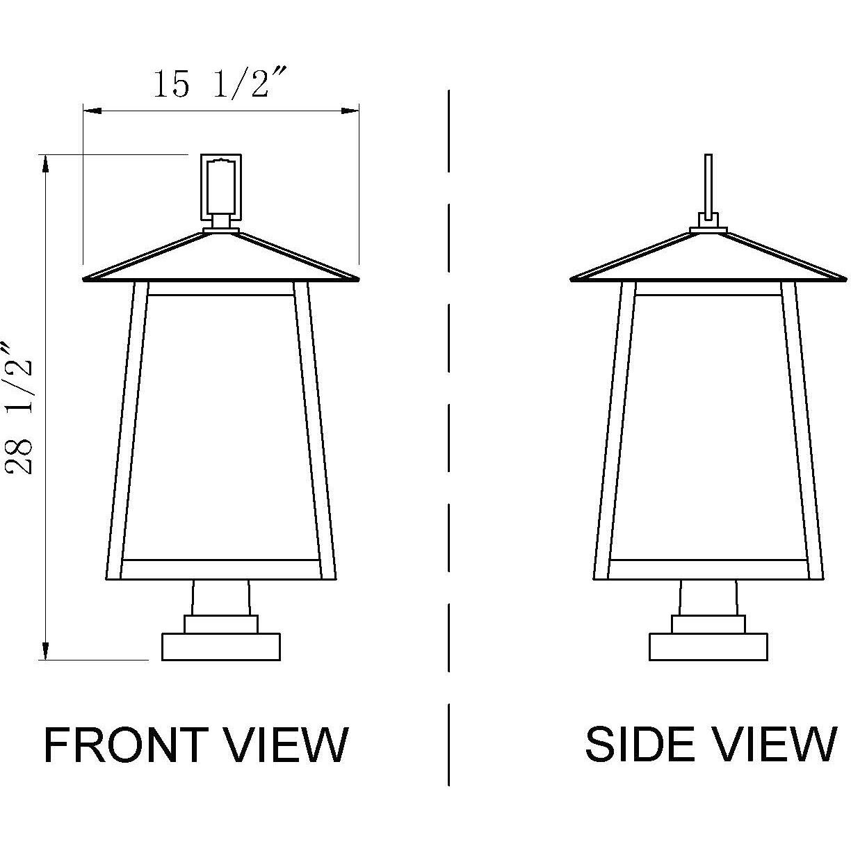Rainer 5 Light 28.5 inch Black Outdoor Pier Mounted Fixture in G9