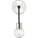 Neutra 1 Light 6 inch Matte Black and Polished Nickel Wall Sconce Wall Light