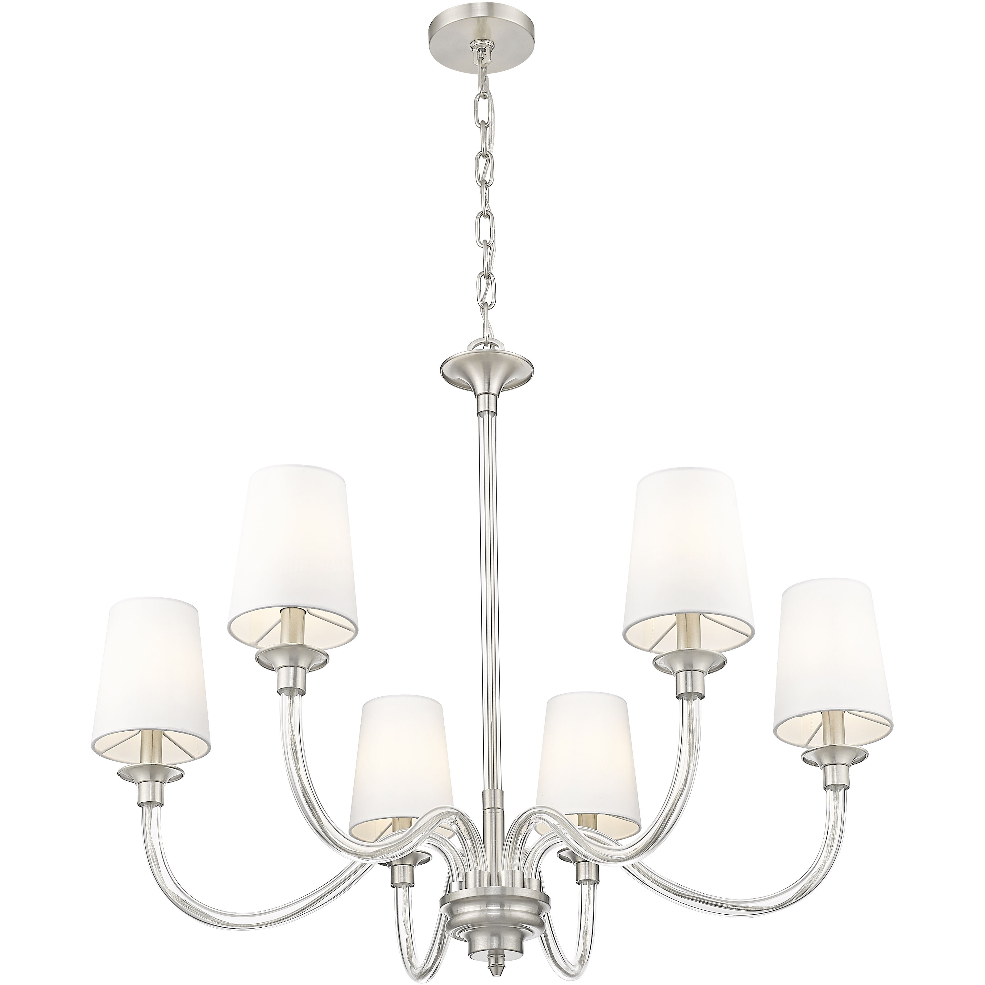Katerina 6 Light 32 inch Brushed Nickel Chandelier Ceiling Light
