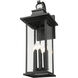 Tiberius 6 Light 34 inch Black Outdoor Wall Light