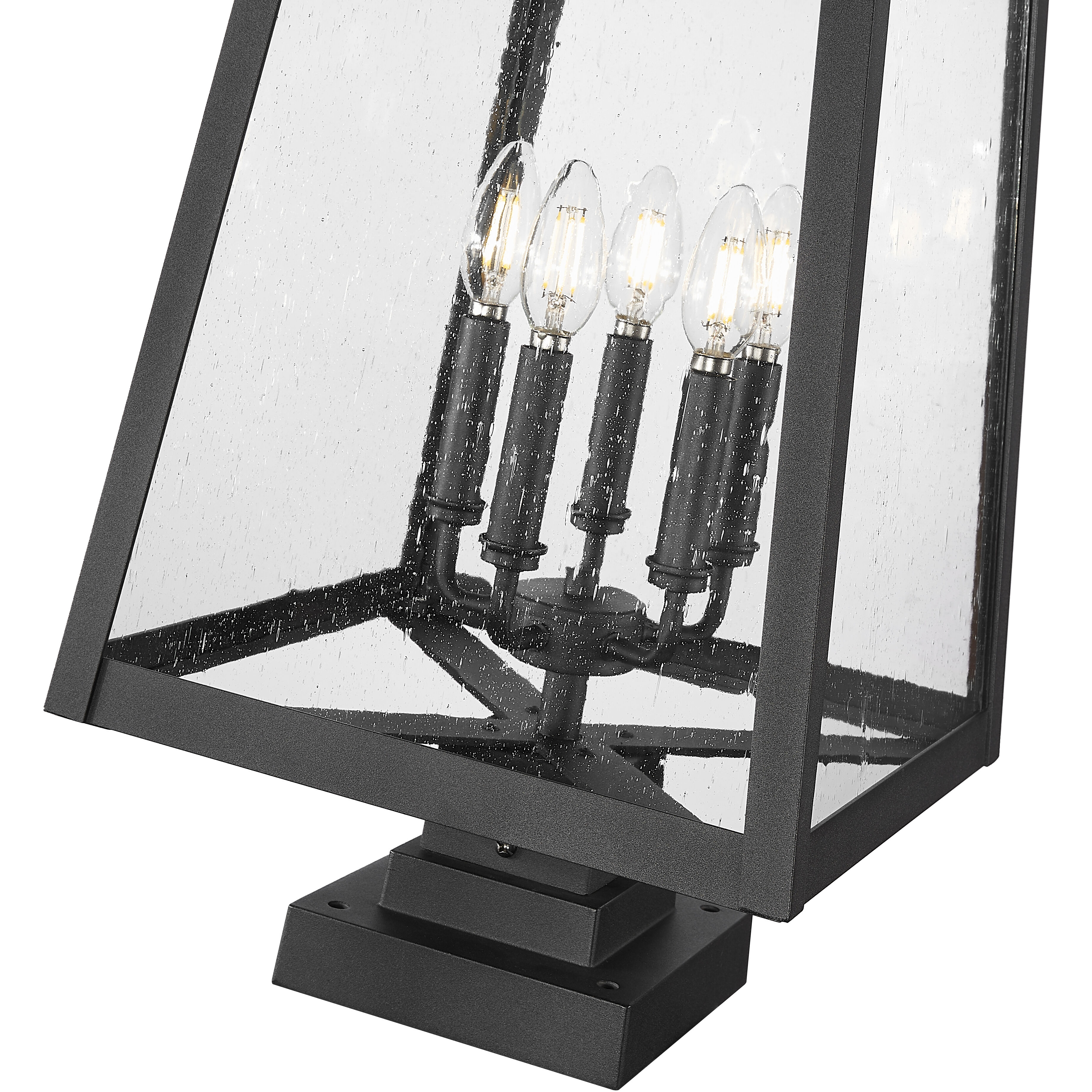 Rainer 5 Light 28.5 inch Black Outdoor Pier Mounted Fixture in G9