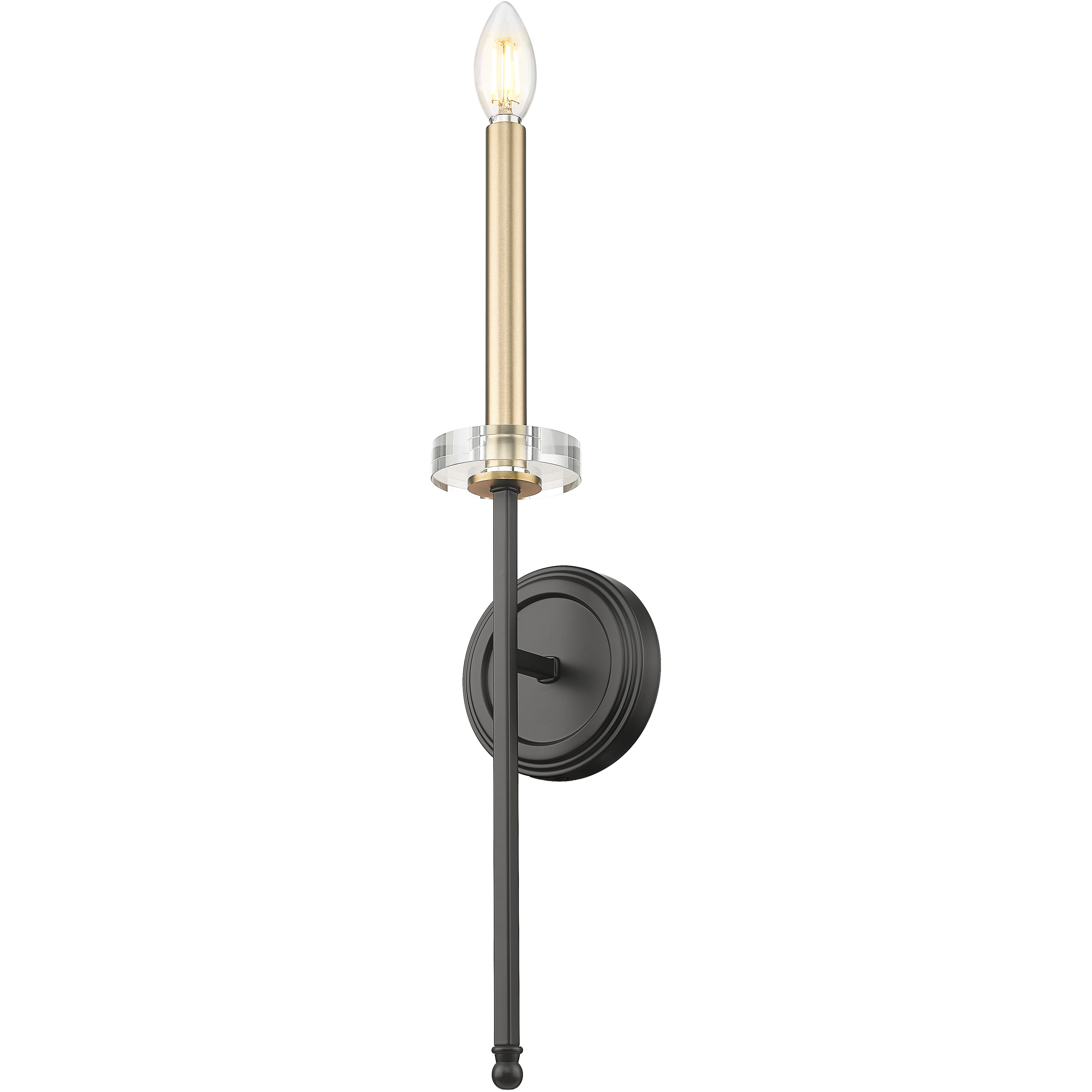 Gaultier Wall Sconce Wall Light in Matte Black and Modern Gold