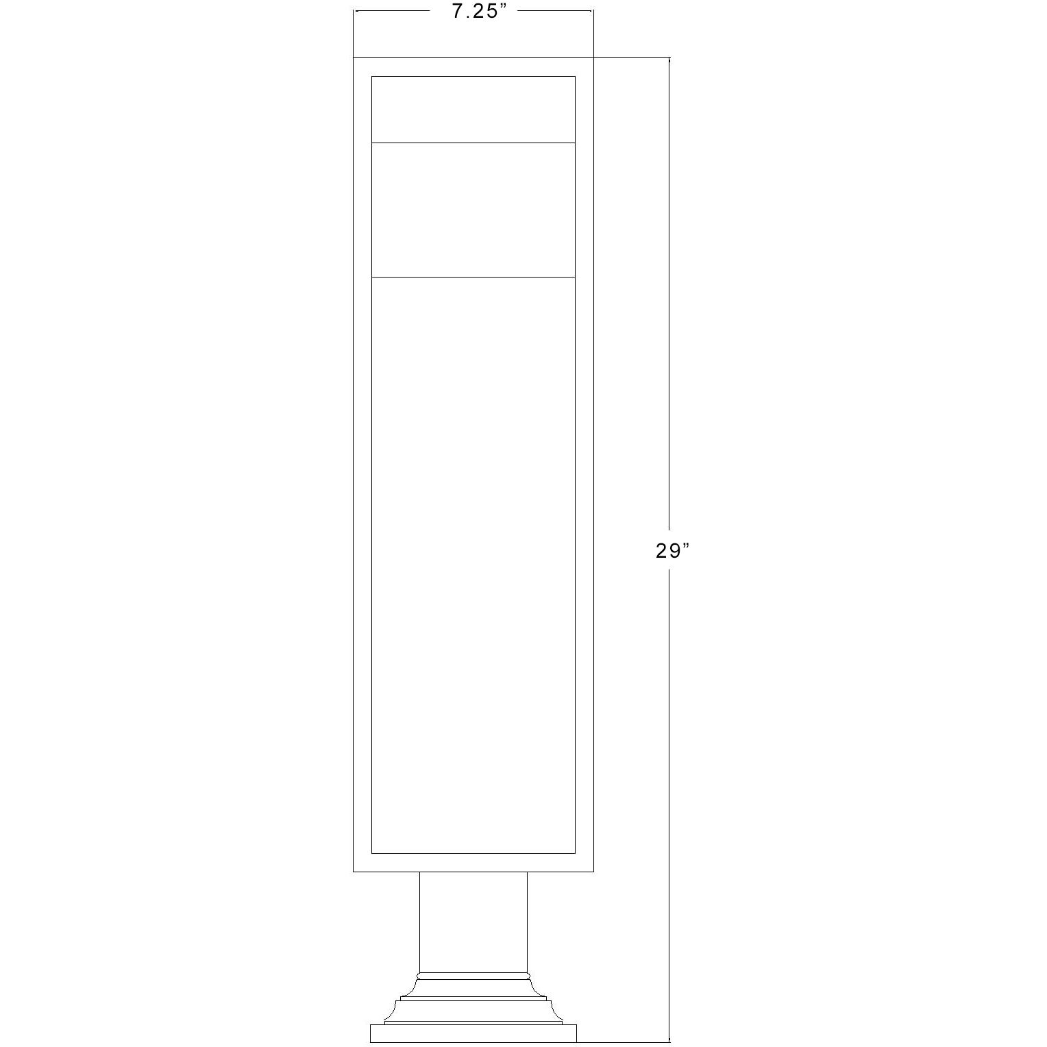 Barwick LED 29 inch Black Outdoor Pier Mounted Fixture