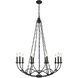 Arabella 10 Light 33 inch Matte Black Chandelier Ceiling Light