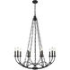 Arabella 10 Light 33 inch Matte Black Chandelier Ceiling Light