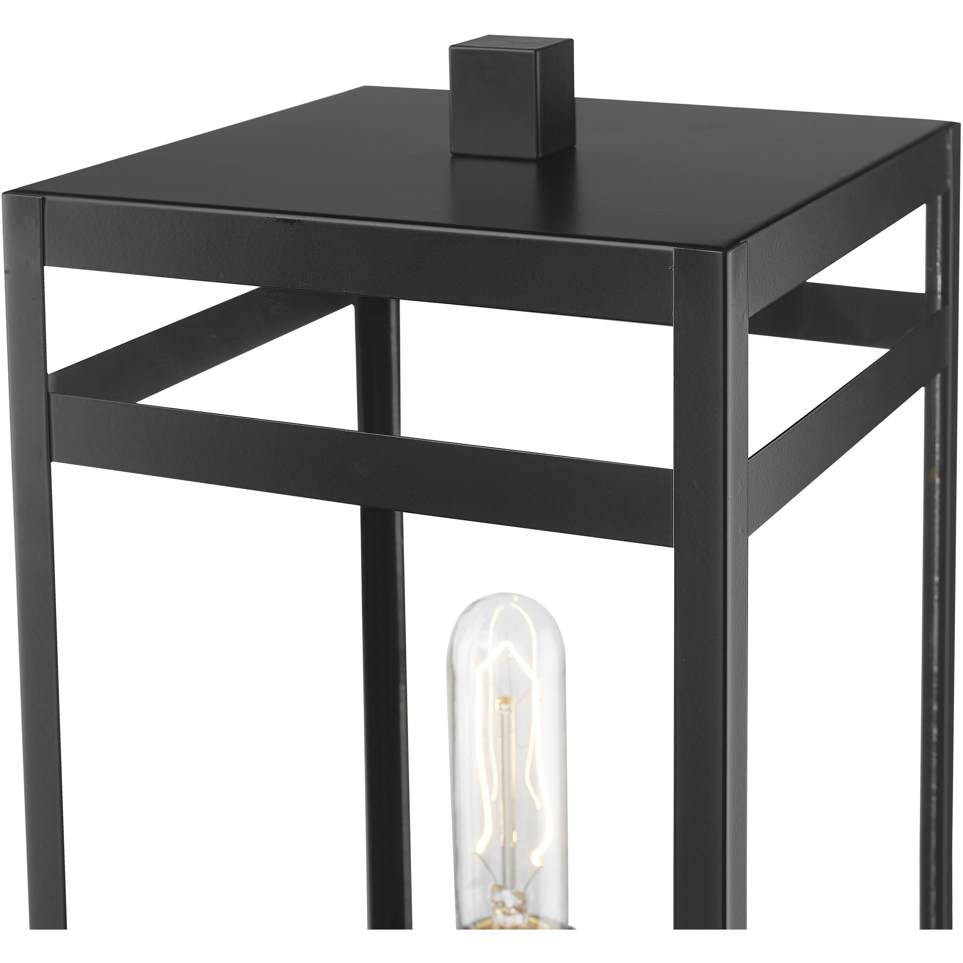 Nuri 1 Light 115 inch Black Outdoor Post Mounted Fixture