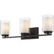 Willow 3 Light 24 inch Matte Black Vanity Wall Light