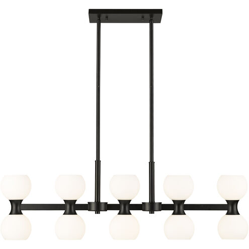 Artemis 10 Light 40 inch Matte Black Linear Chandelier Ceiling Light