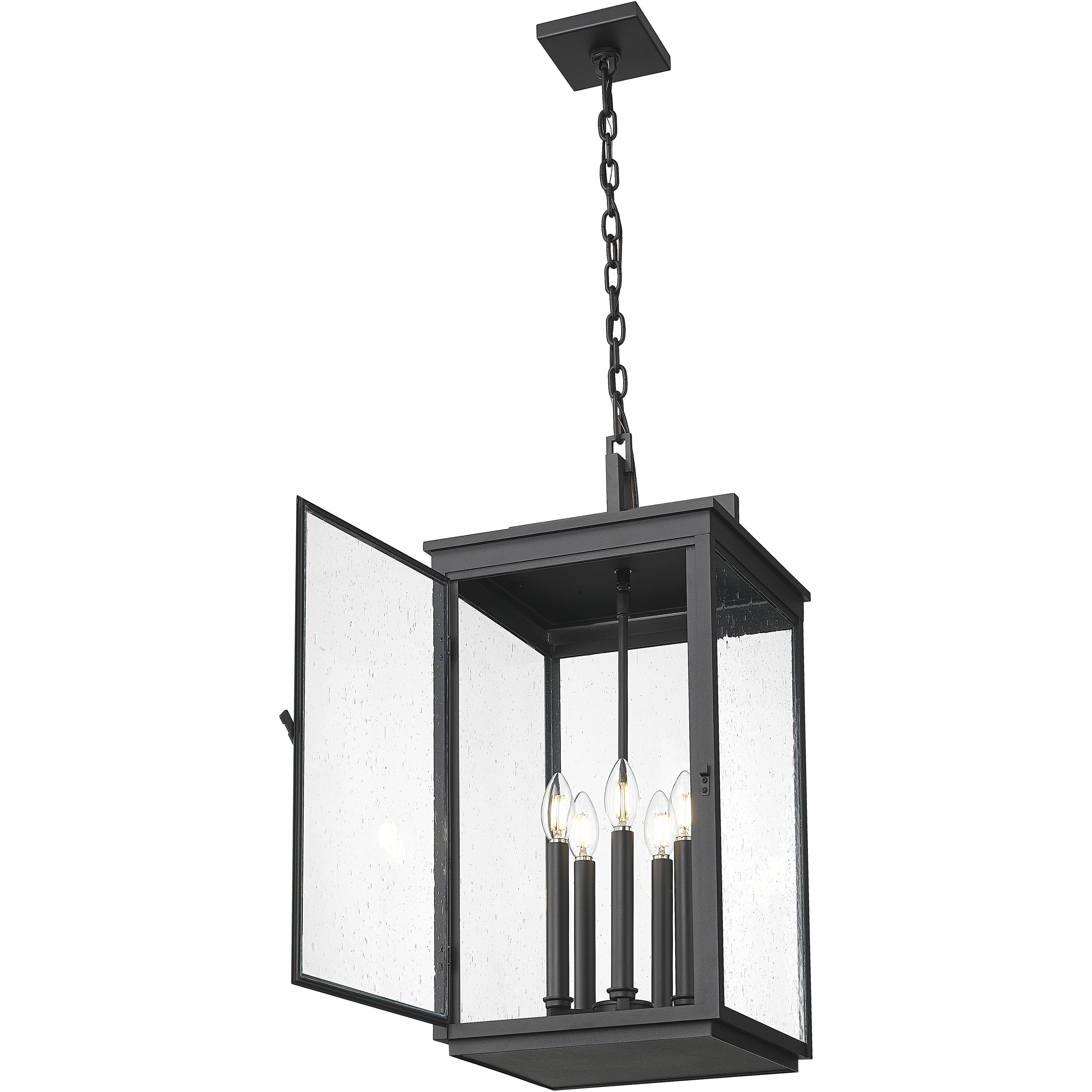 Hartwell 5 Light 12 inch Sand Black Outdoor Chain Mount Ceiling Fixture