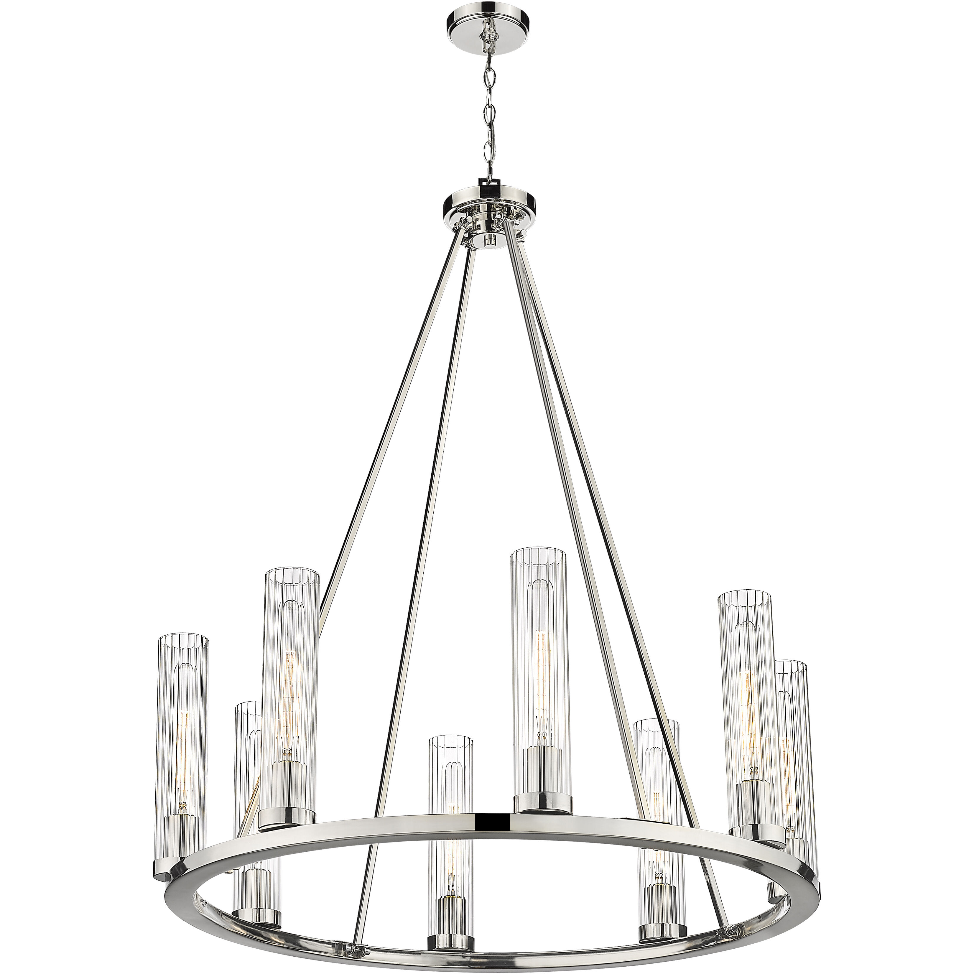 Beau 8 Light 33 inch Polished Nickel Chandelier Ceiling Light