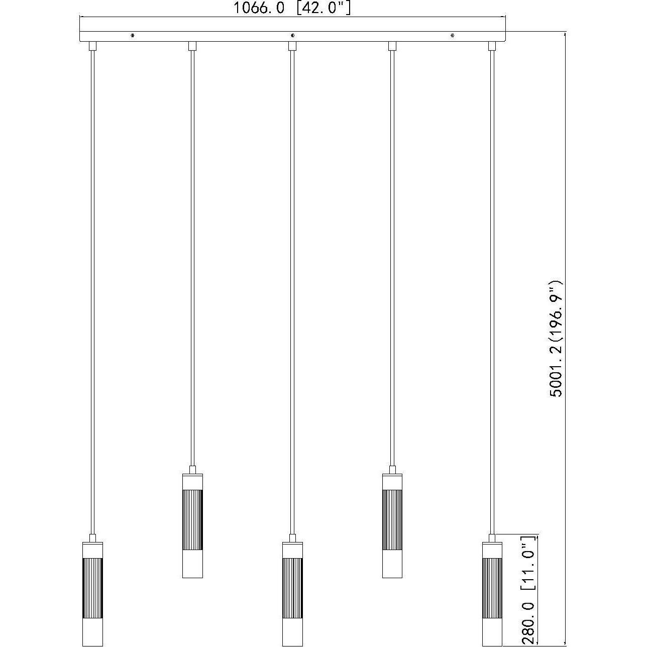 Stari Linear Chandelier Ceiling Light in Modern Gold